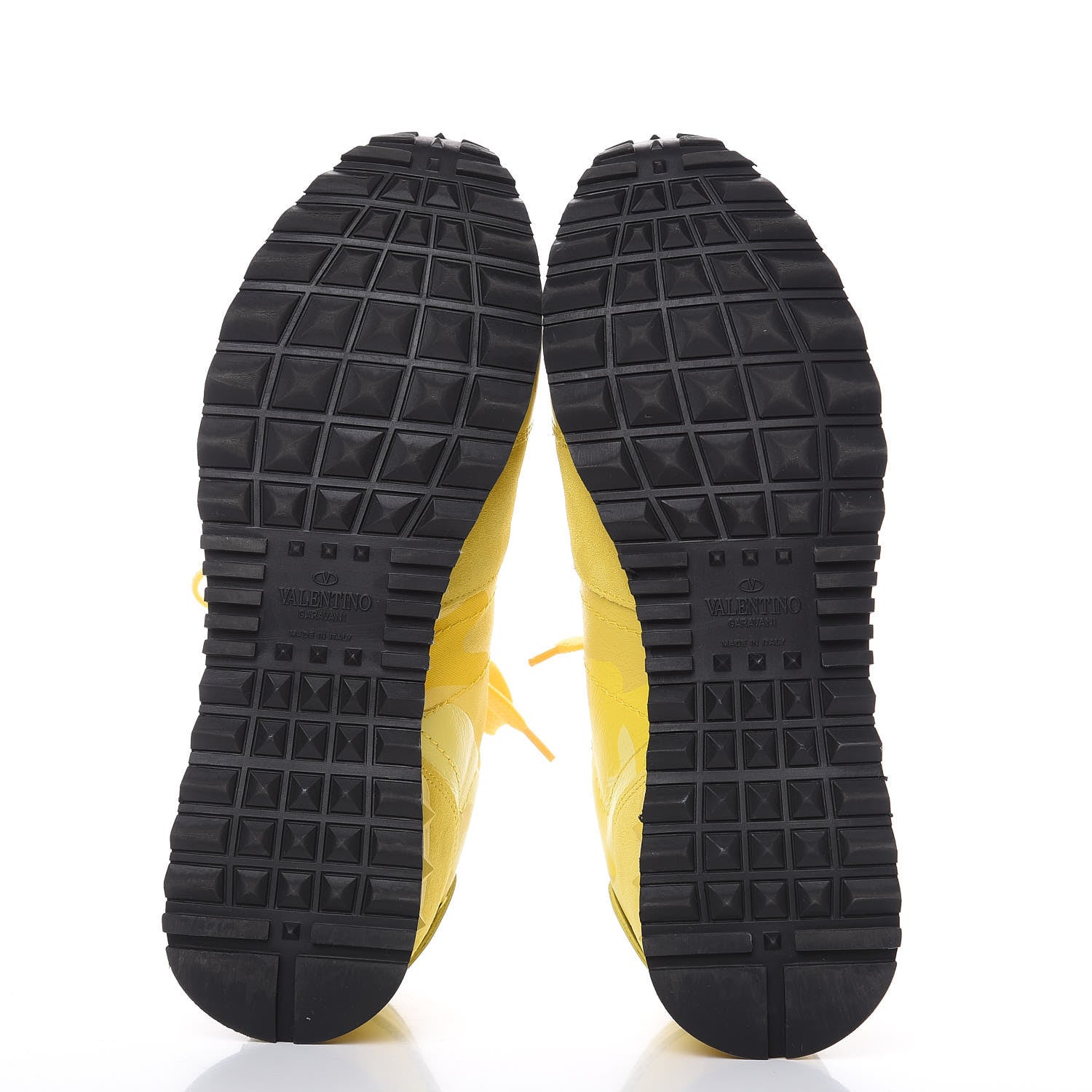 Valentino Garavani Nappa Suede Camouflage Womens Rockrunner Sneakers 37 Naples Yellow 5 of 9