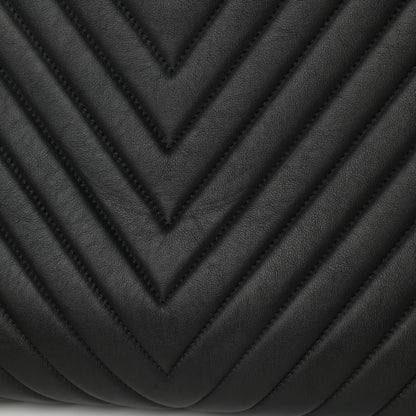 Chanel Calfskin Chevron Quilted Boy Shopping Tote Black 13 of 15
