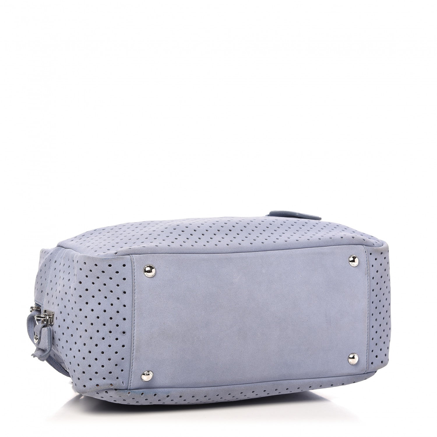 Prada Suede Perforated Zip Around Tote Astrale Nocciolo 4 of 10