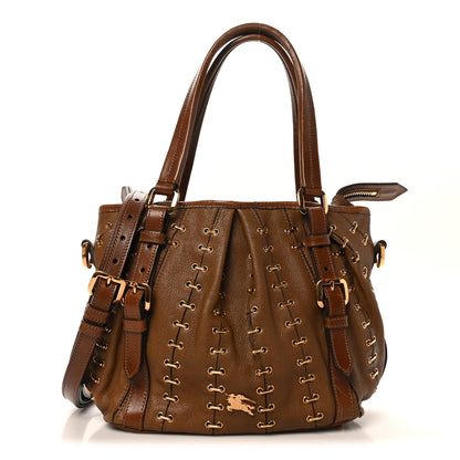 Burberry Calfskin Metal Stitch Lowry Brown 1 of 9