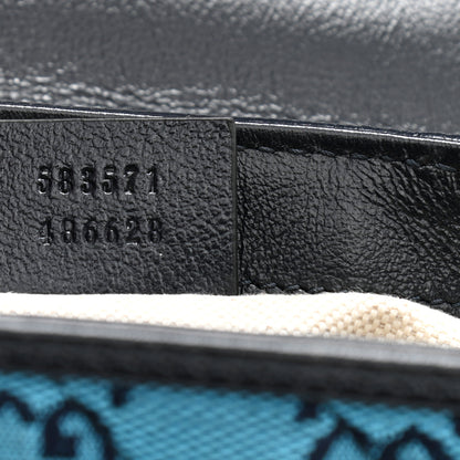 Gucci Monogram Multicolor Matelasse Diagonal Mini GG Marmont Top Handle Shoulder Bag Light Blue 7 of 11