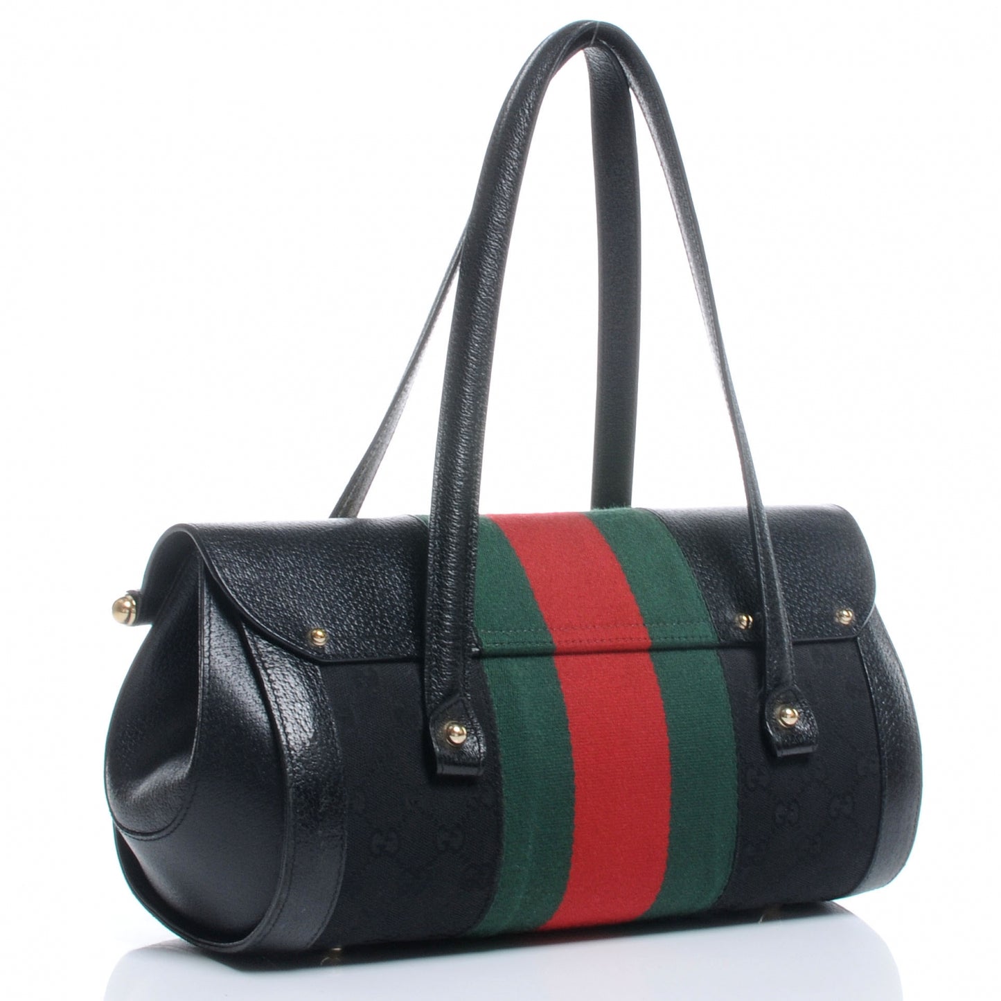 Calfskin Web Bamboo Bullet Satchel
