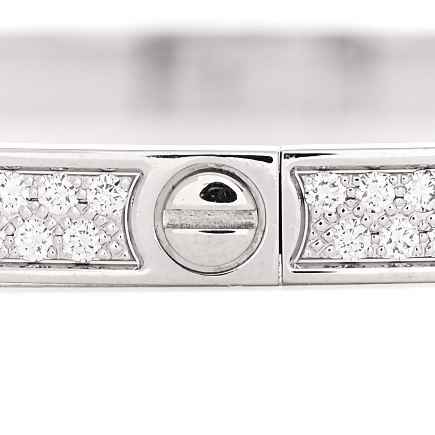 18K White Gold Diamond Small LOVE Paved Bracelet 17