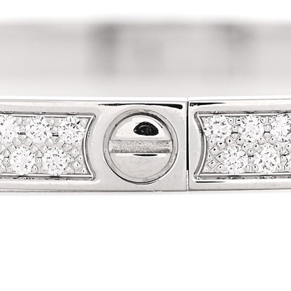 Cartier 18K White Gold Diamond Small LOVE Paved Bracelet 17 4 of 8