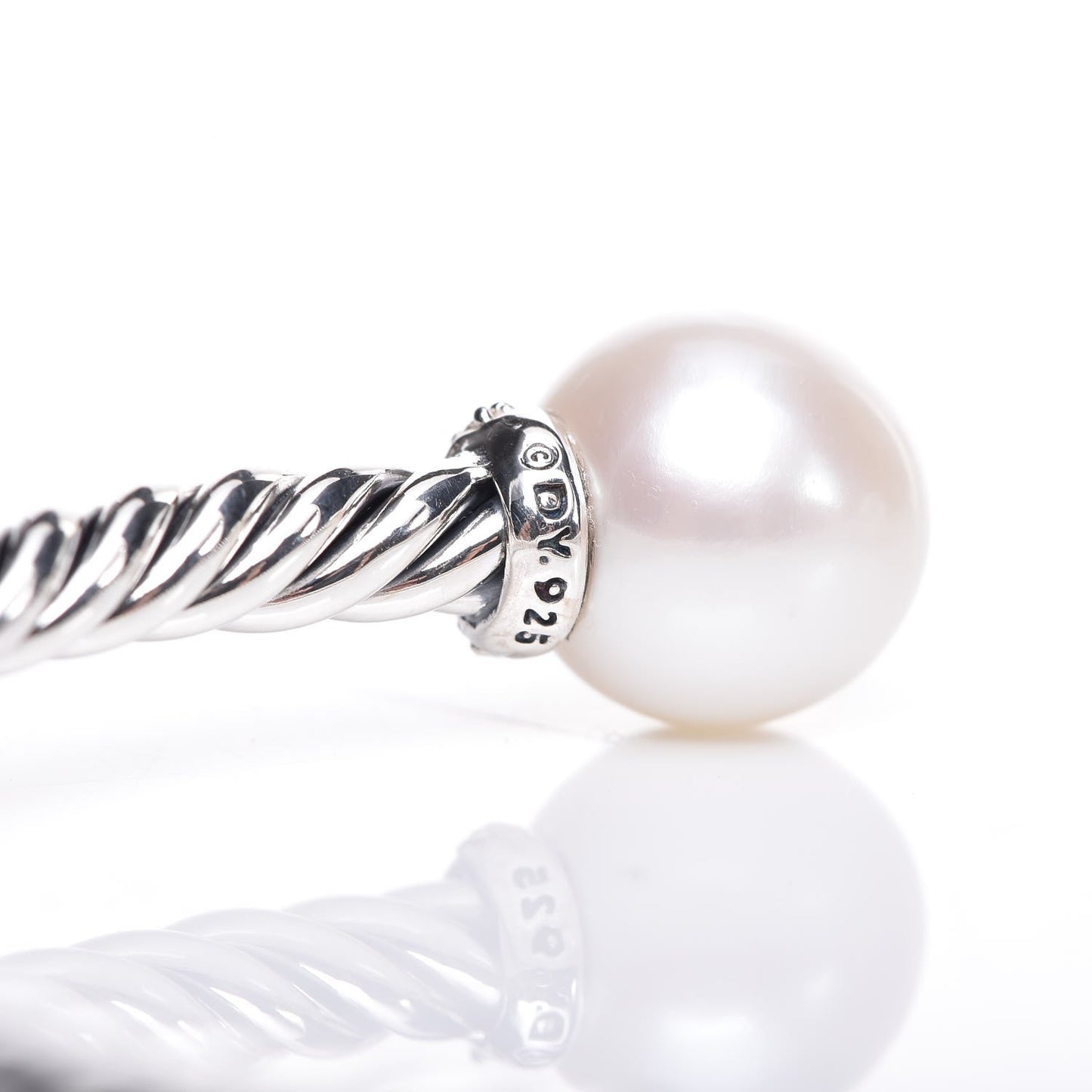 Sterling Silver Diamond Pearl 9mm Solari Bracelet