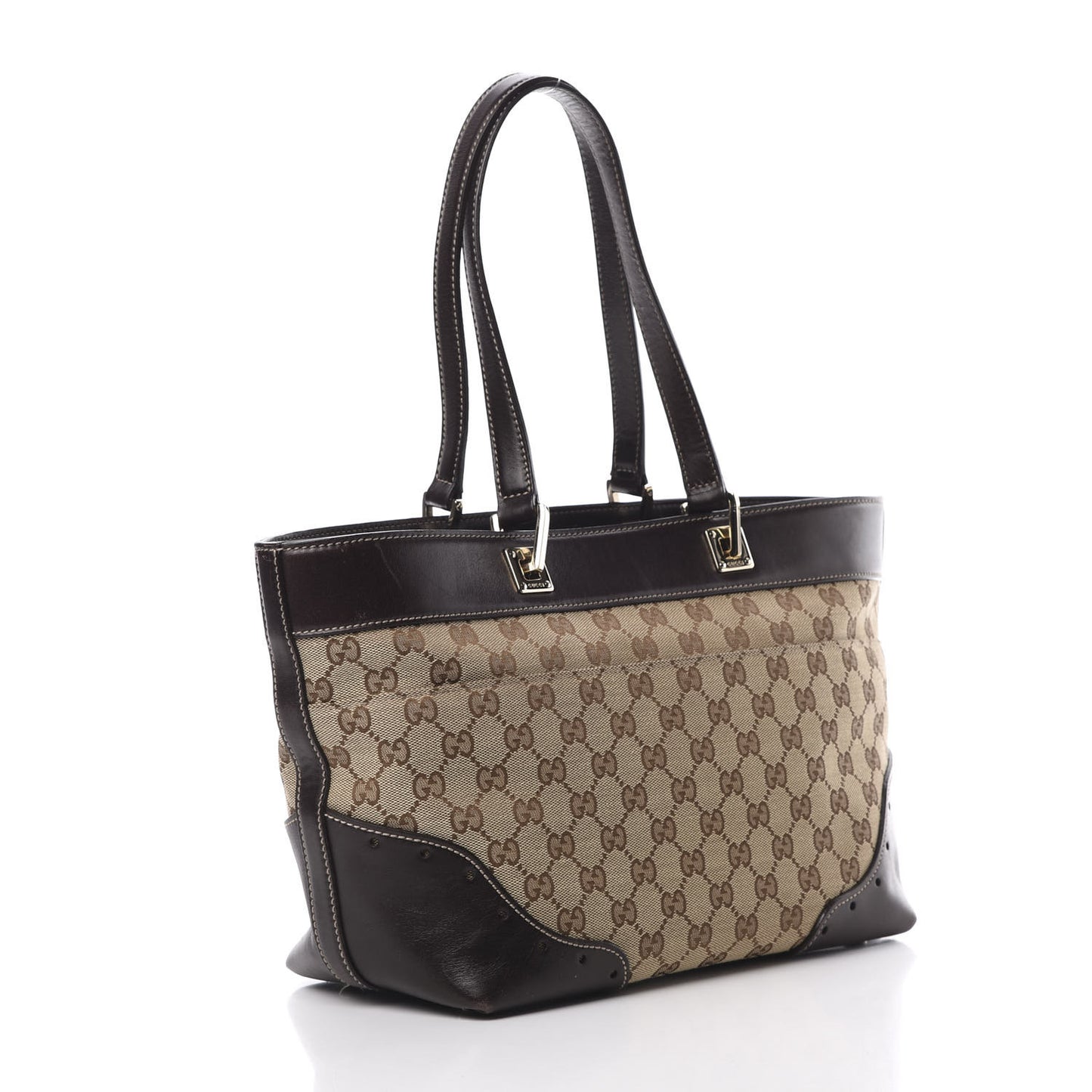 Monogram Large Punch Tote Dark Brown