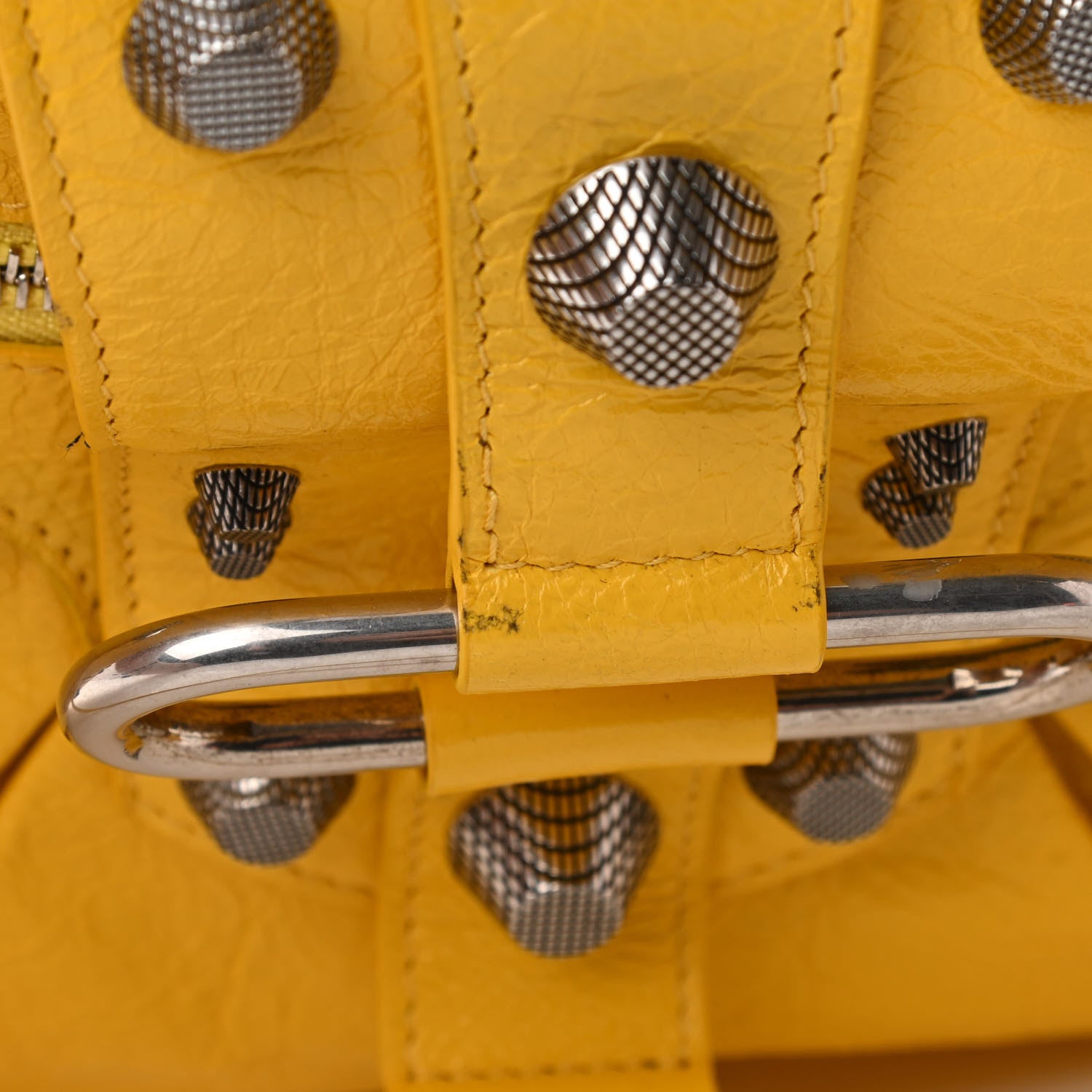 Balenciaga Agneau Arena Large Le Cagole Shoulder Bag Yellow 14 of 15