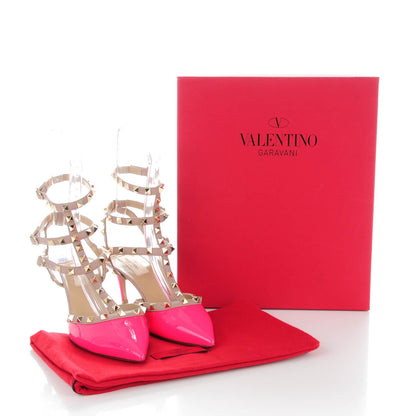 Valentino Garavani Patent Rockstud Ankle Strap 65mm Pumps 39.5 Fuxia Fluo Poudre 8 of 8
