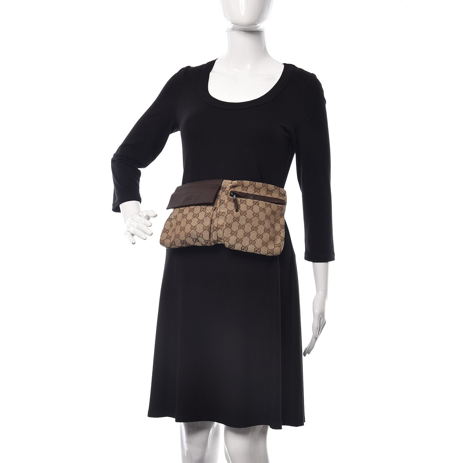 Gucci Monogram Web Belt Bag Dark Brown 2 of 15
