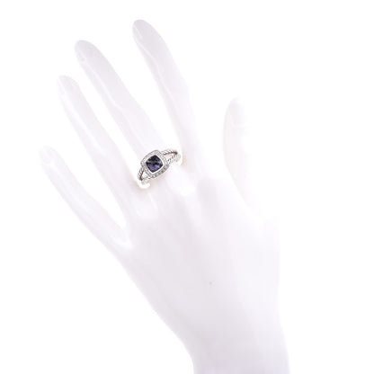 David Yurman Sterling Silver Diamond Black Orchid 7mm Petite Albion Ring 54 7 2 of 5