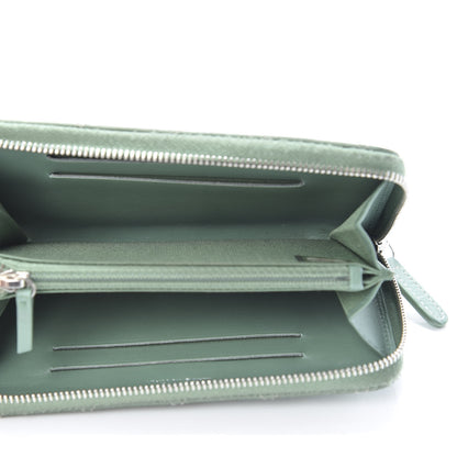 Chanel Faded Patent Calfskin Quilted Small Zip Around Wallet Green 5 of 13