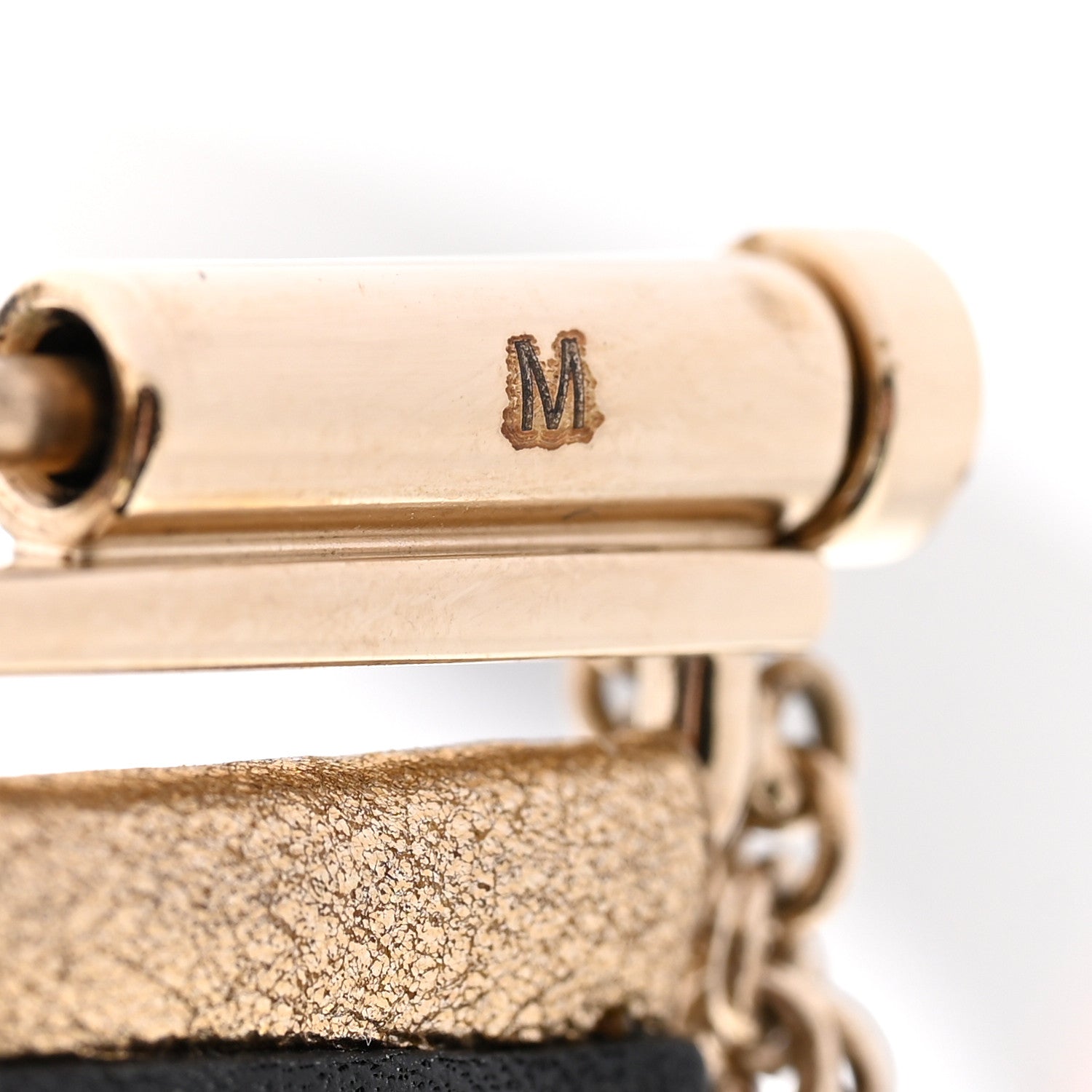 Chanel Metallic Calfskin Scale CC Cuff Bracelet M Gold 5 of 6