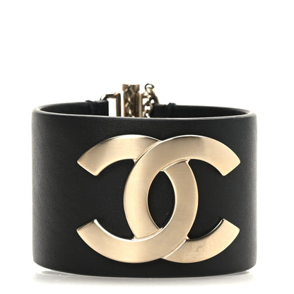 Chanel Calfskin CC Wide Cuff M Black 1 of 5