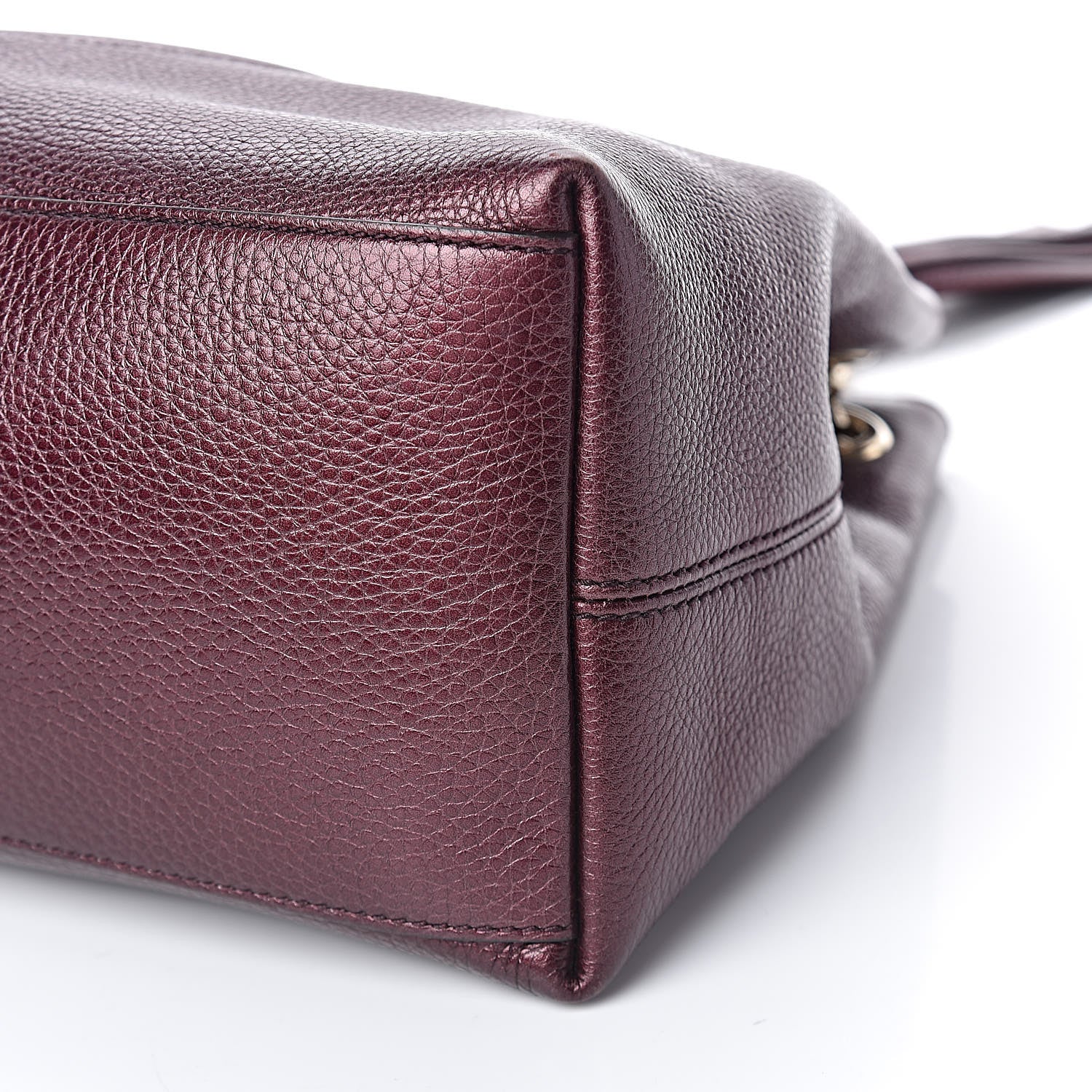 Gucci Metallic Cellarius Calfskin Medium Soho Chain Shoulder Bag Classic Burgundy 10 of 11