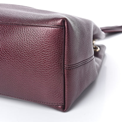 Gucci Metallic Cellarius Calfskin Medium Soho Chain Shoulder Bag Classic Burgundy 10 of 11