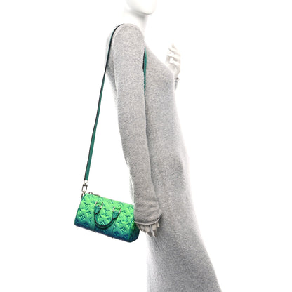Louis Vuitton Taurillon Illusion Keepall XS Bleu Vert 2 of 9