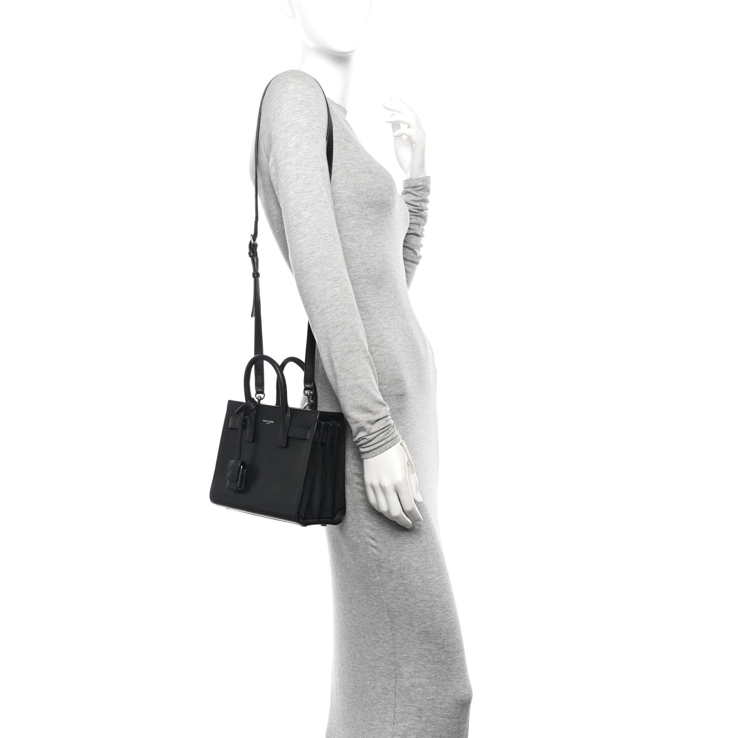 Grained Calfskin Nano Sac De Jour Black