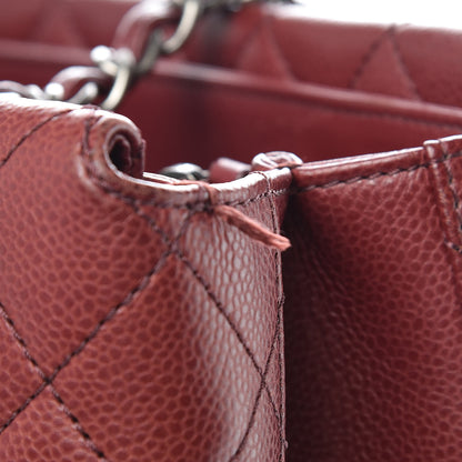 Chanel Caviar Quilted City Shopping Tote Dark Red 11 of 15
