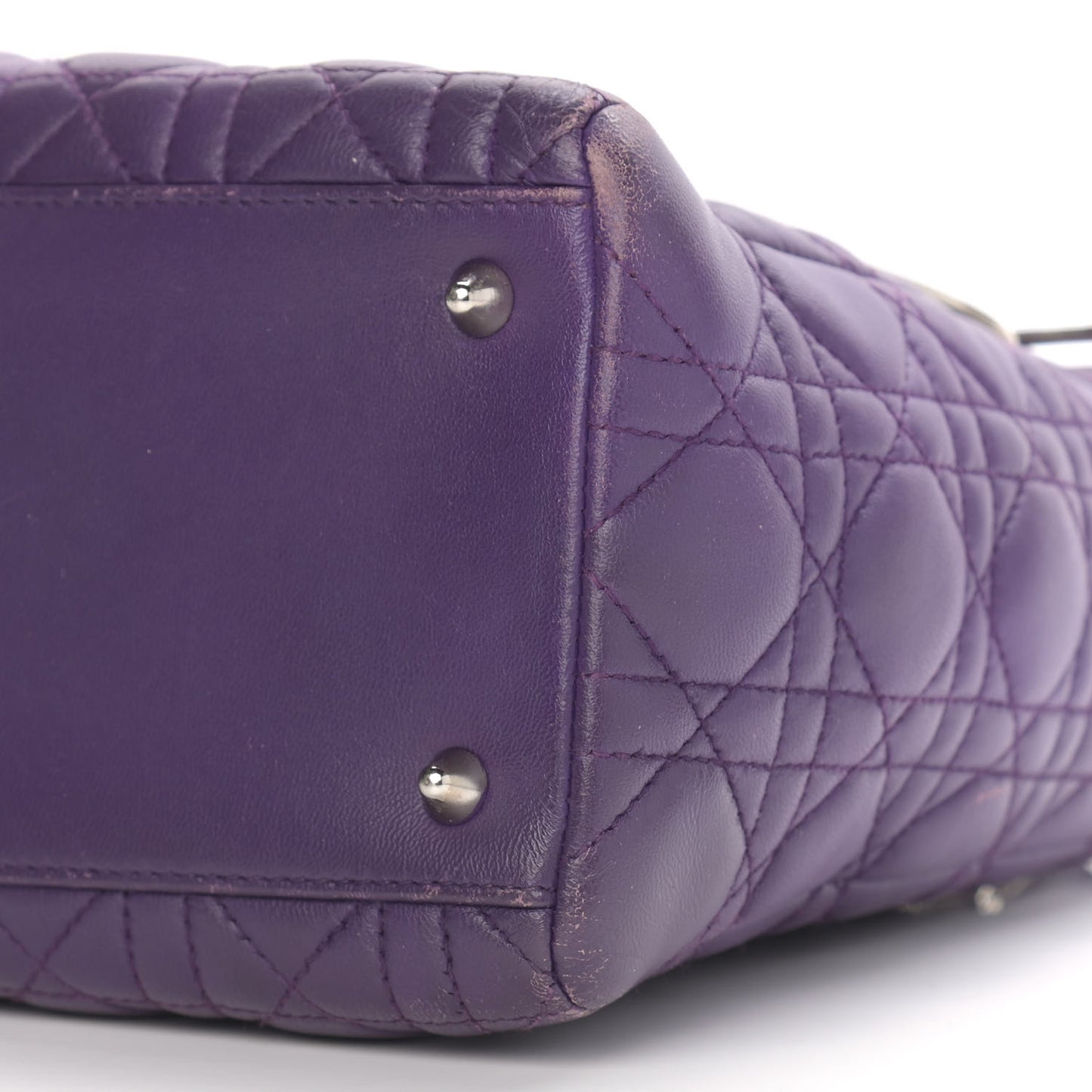Lambskin Cannage Medium Lady Dior Purple