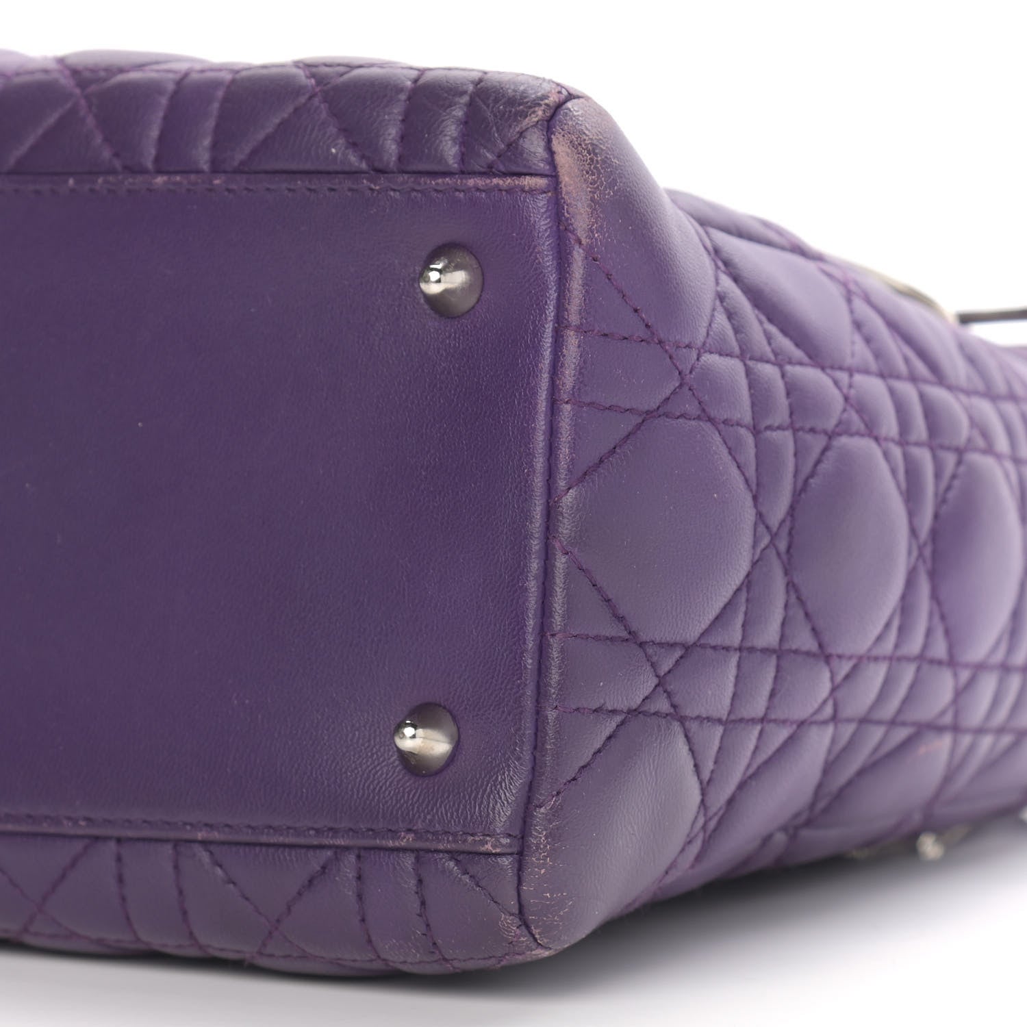 Christian Dior Lambskin Cannage Medium Lady Dior Purple 9 of 13