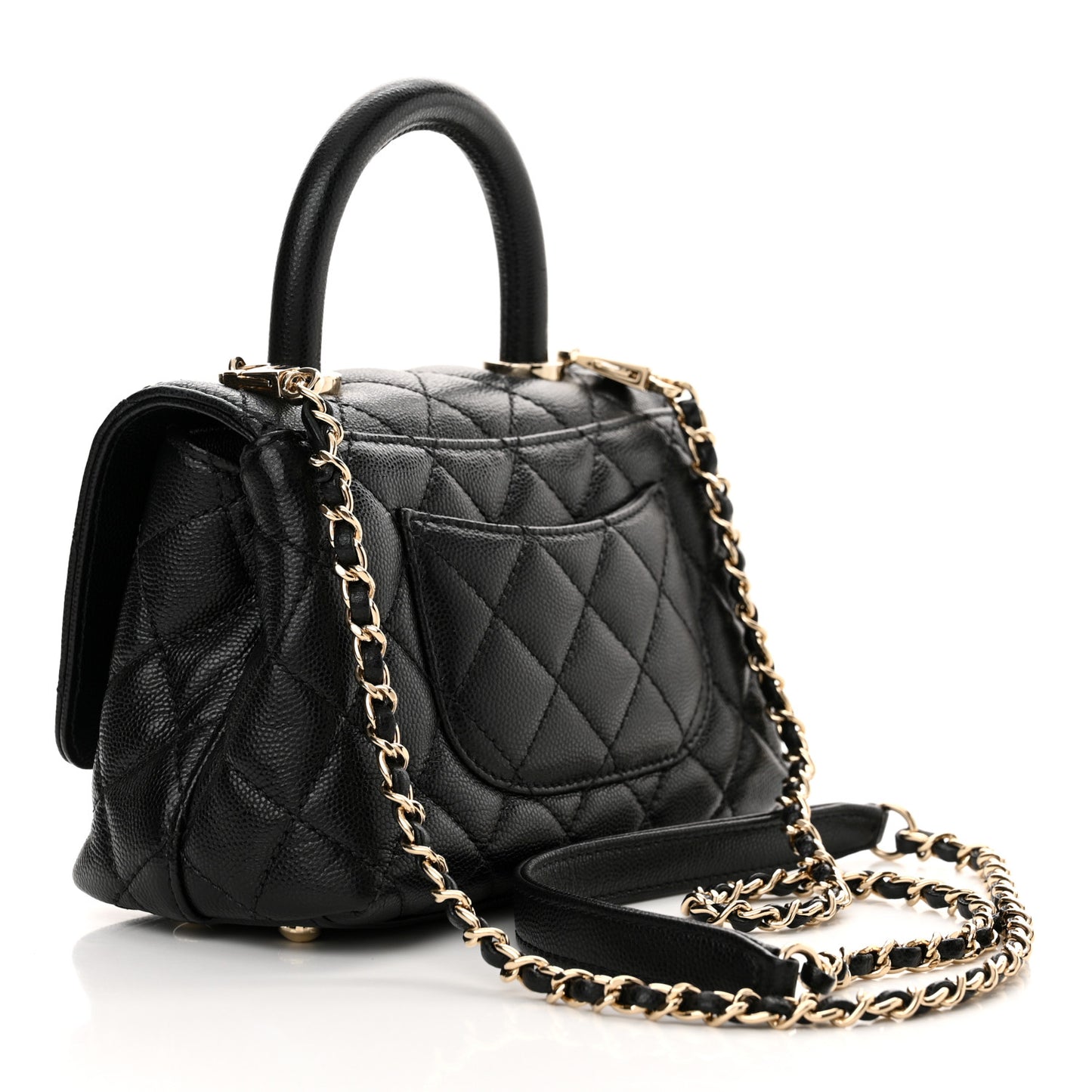 Caviar Quilted Extra Mini Coco Handle Flap Black