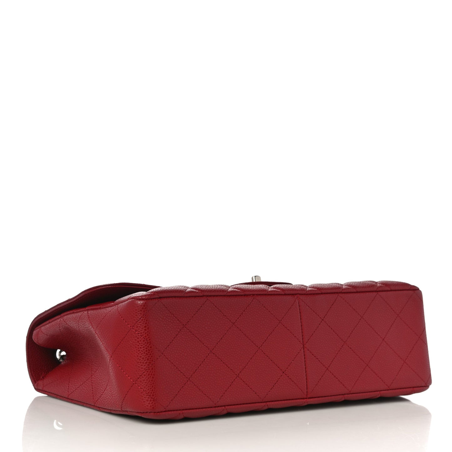 Caviar Quilted Jumbo Single Flap Red