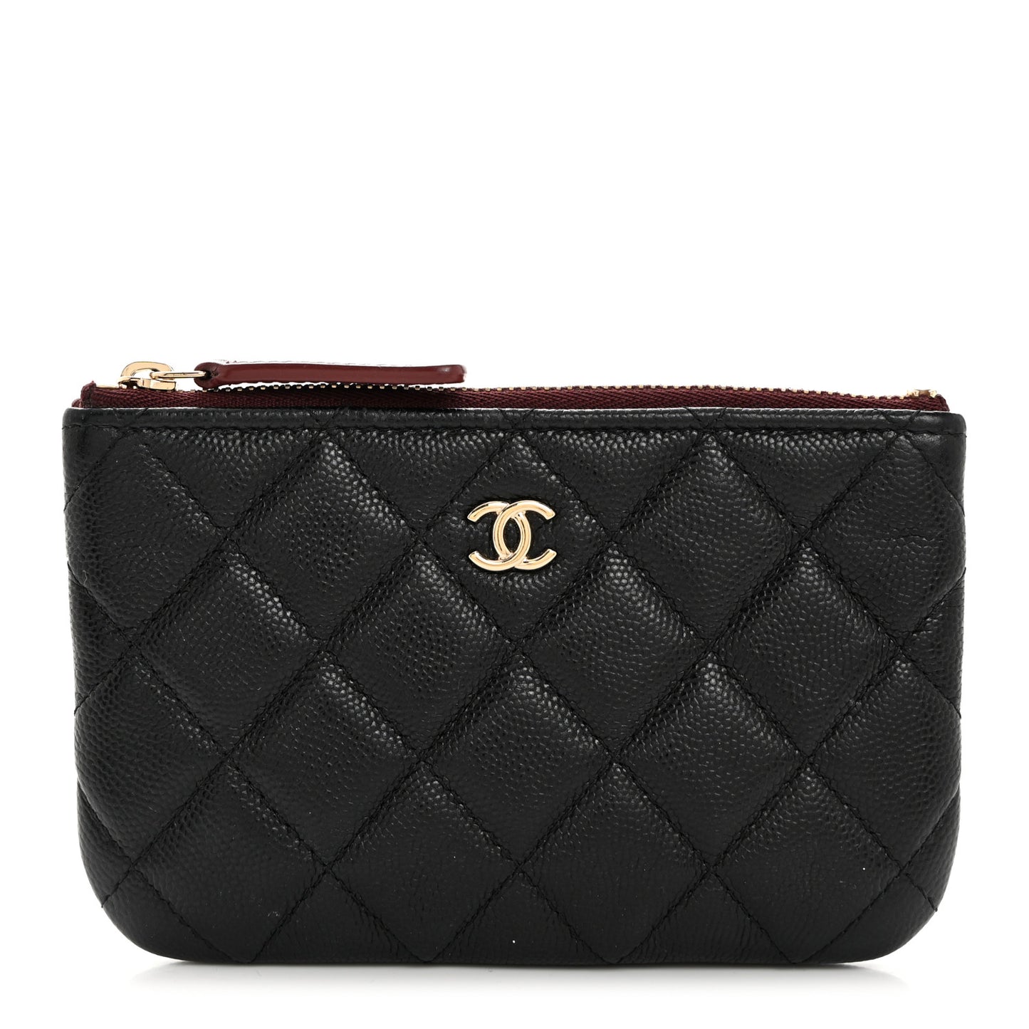 Caviar Quilted Small Cosmetic Case Black