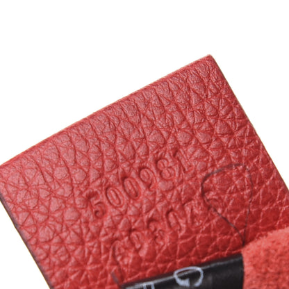 Gucci Pebbled Calfskin Medium Logo Portfolio Clutch Hibiscus Red 7 of 8