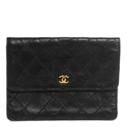 Chanel Leather Diamond Stitch Compact Wallet Black 1 of 8