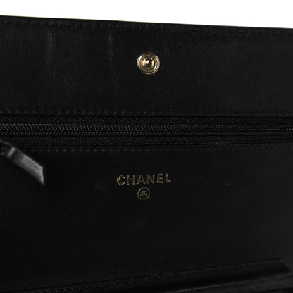 Chanel Calfskin Chevron Boy Wallet On Chain WOC Black 6 of 11