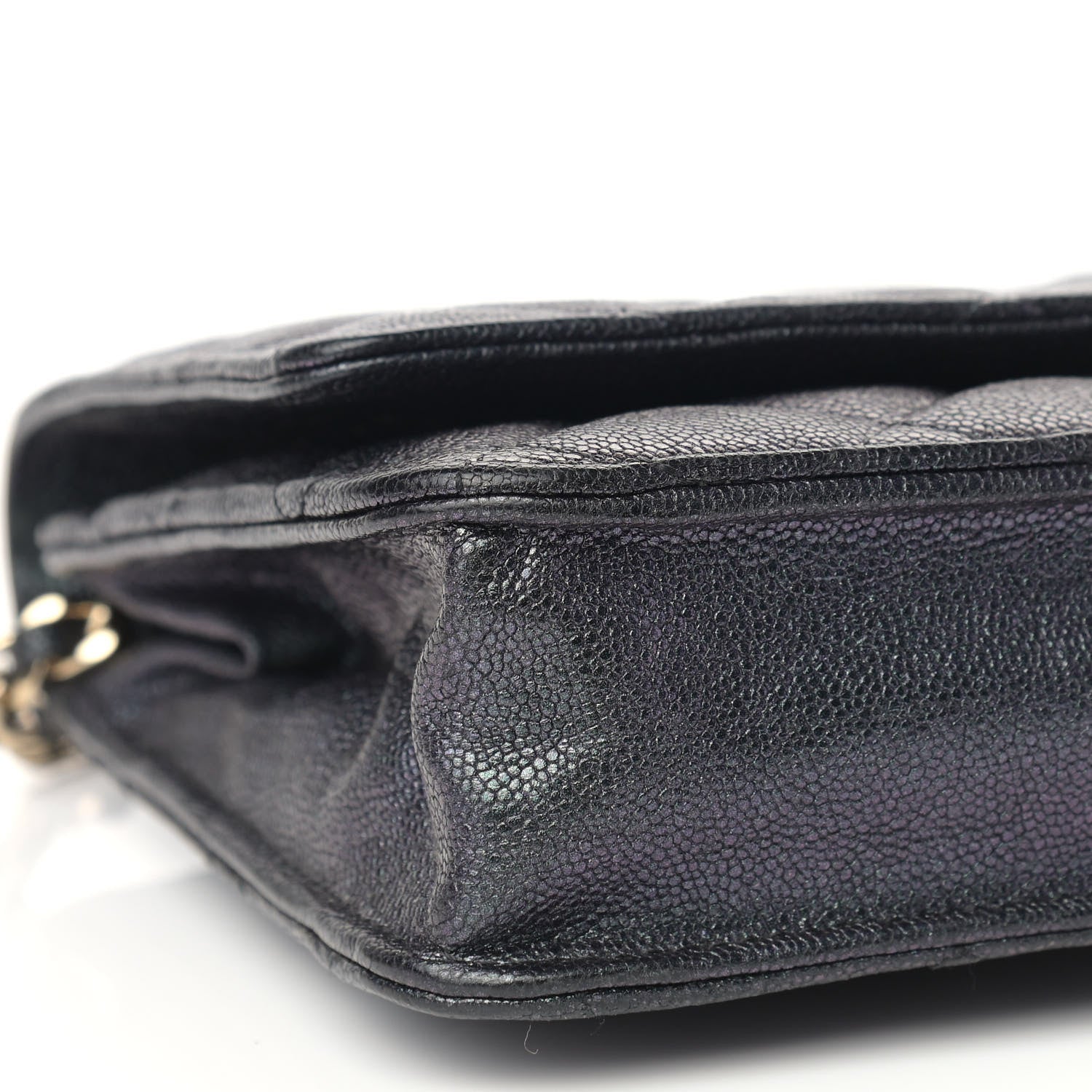 Chanel Iridescent Caviar Quilted Wallet On Chain WOC Black 9 of 10