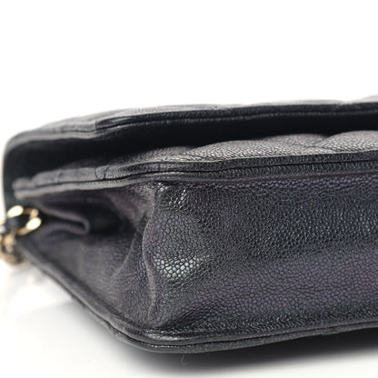 Chanel Iridescent Caviar Quilted Wallet On Chain WOC Black 9 of 10