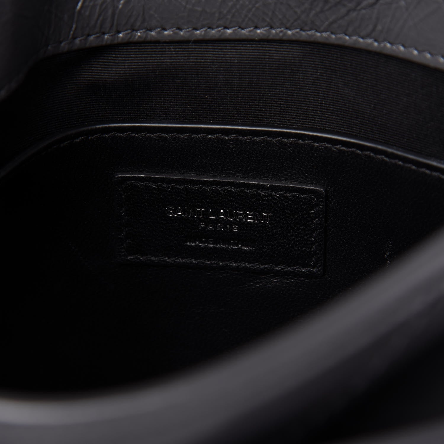 Saint Laurent Crinkled Calfskin Matelasse Monogram Baby Niki Chain Satchel Storm 8 of 10