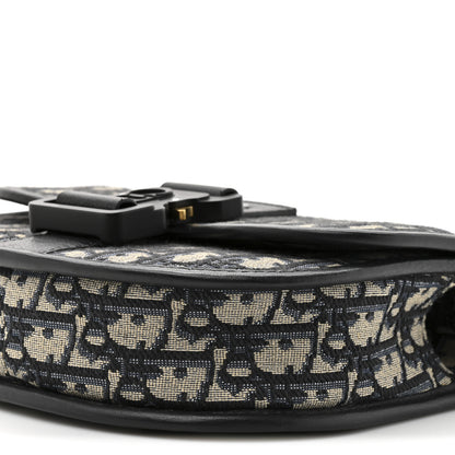 Christian Dior Oblique Grained Calfskin Mini Gallop Bag With Strap Black Beige 9 of 10