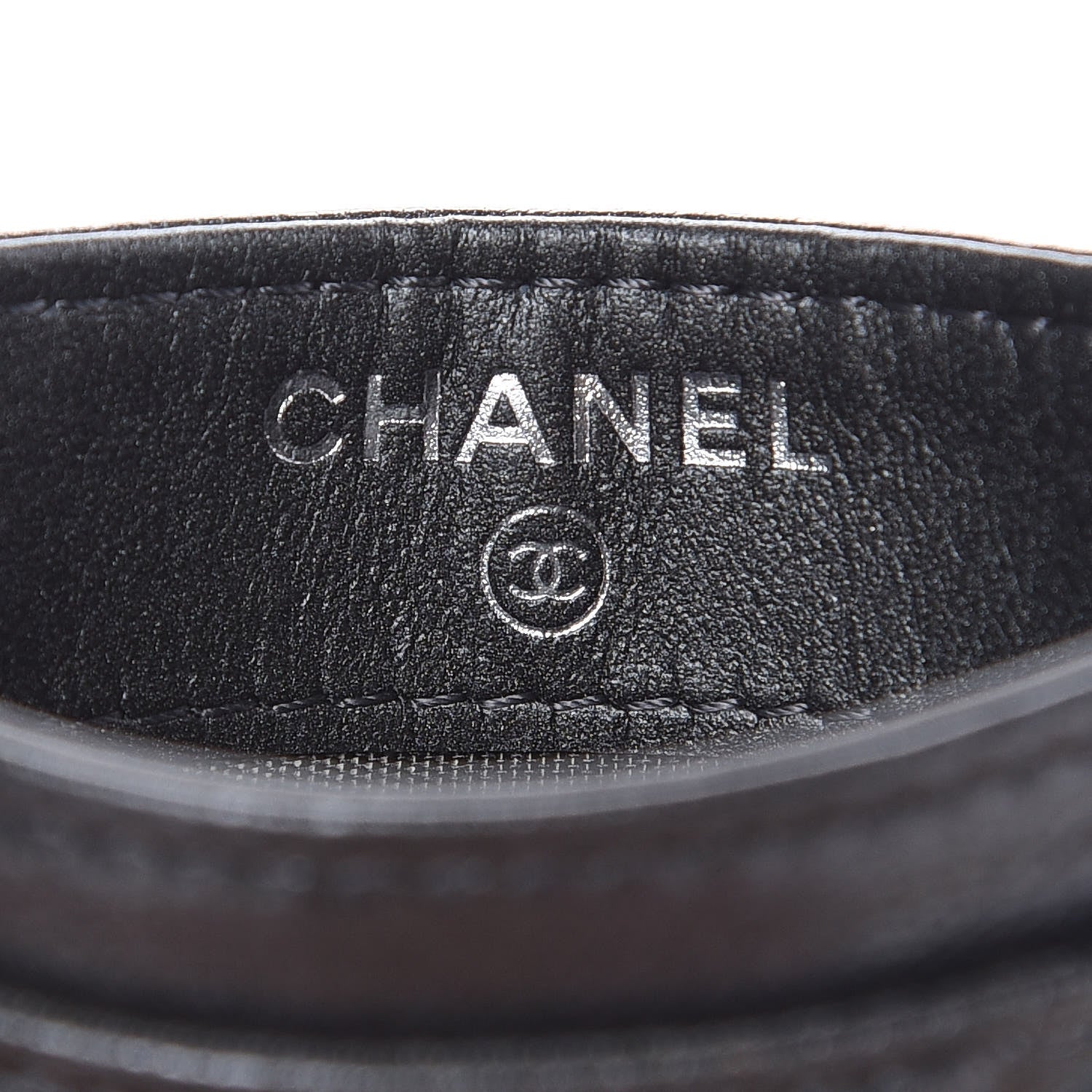 Chanel Goatskin Camellia Embossed Card Holder Grey 6 of 9