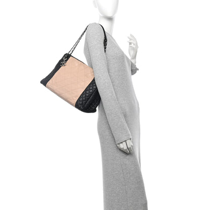 Chanel Lambskin Quilted CC Shopping Tote Black Rose Clair 2 of 16