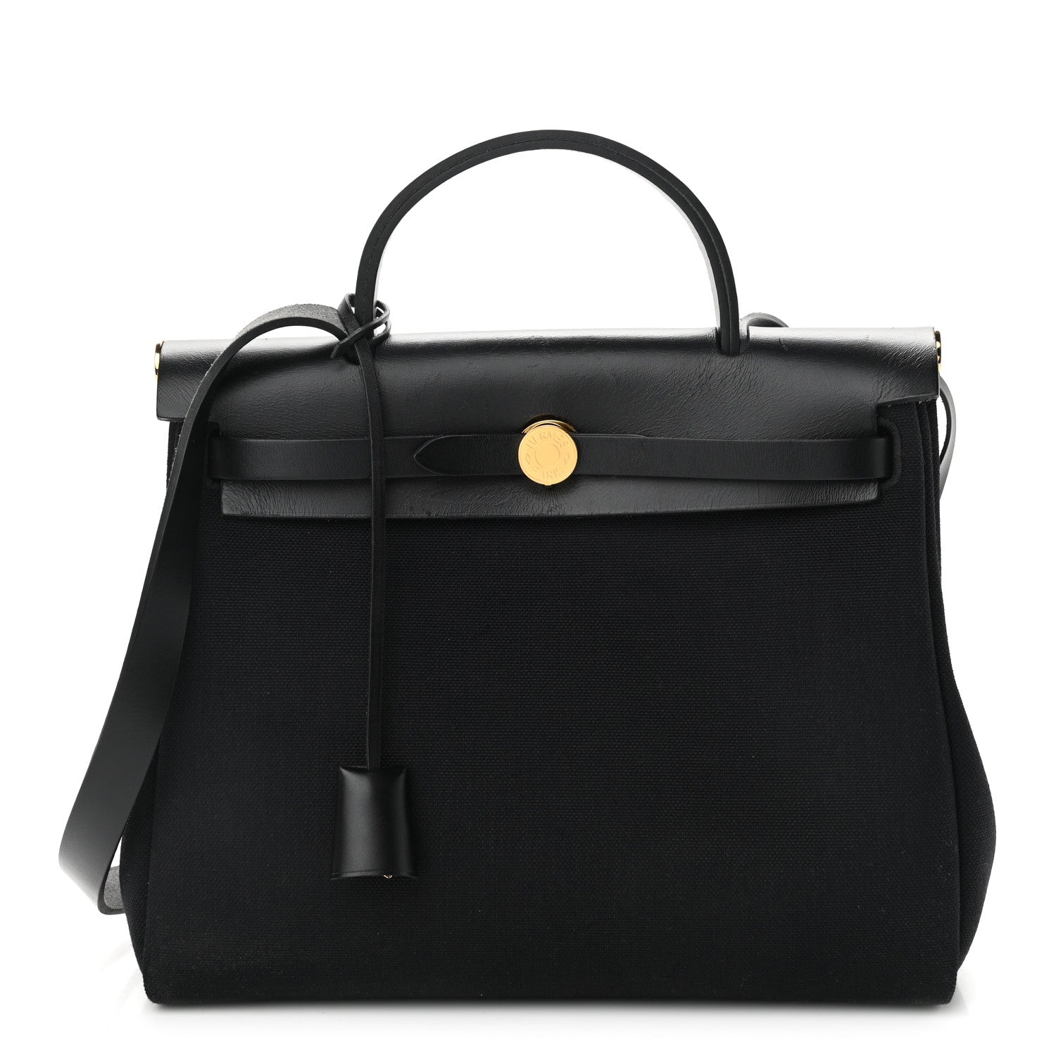 Hermes Military Toile Vache Hunter Herbag Zip PM 31 Black 3 of 12
