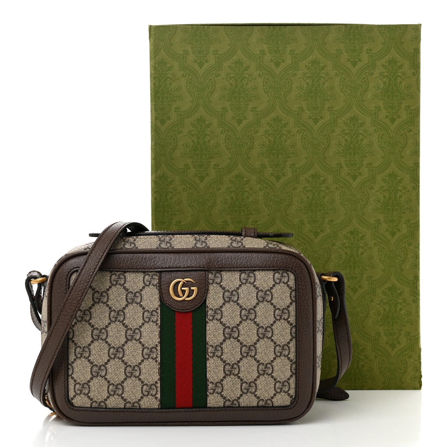 Gucci GG Supreme Monogram Web Small Ophidia Top Handle Shoulder Bag Brown 13 of 13