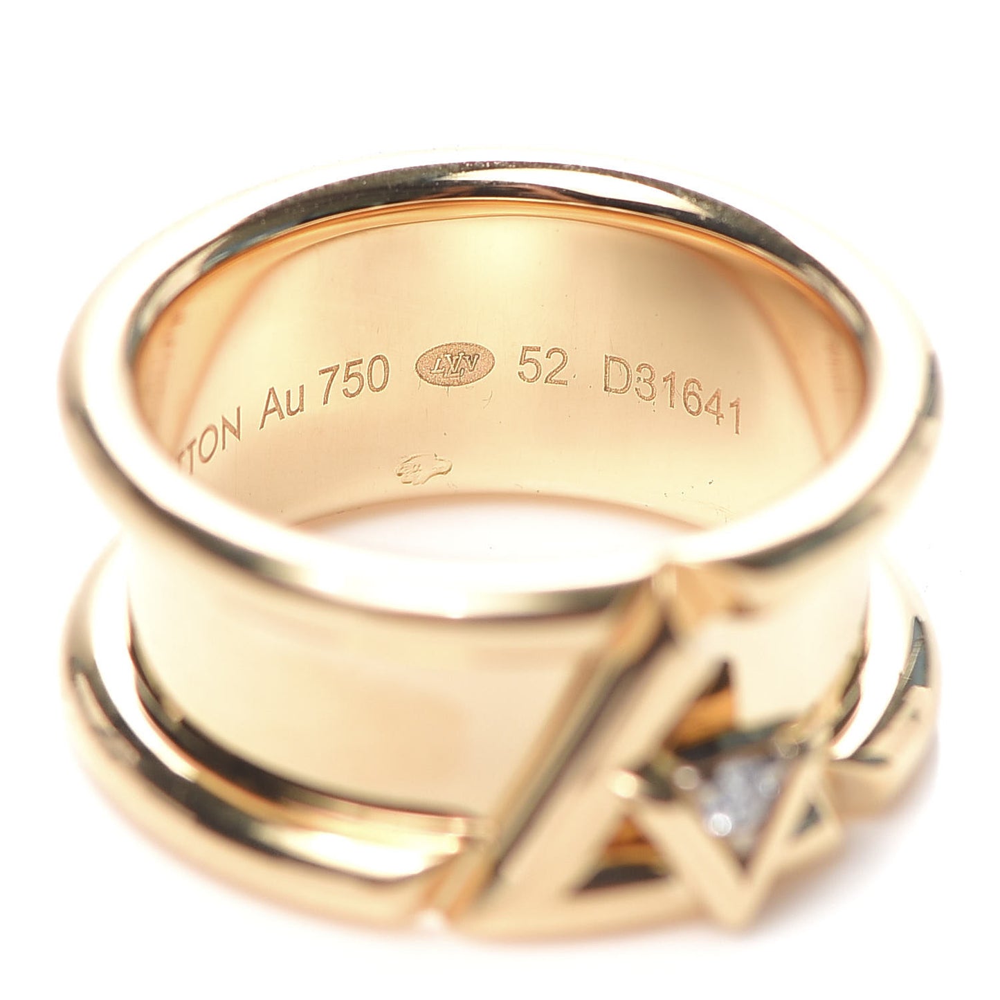 18K Yellow Gold Diamond Volt One Band Ring 52 6