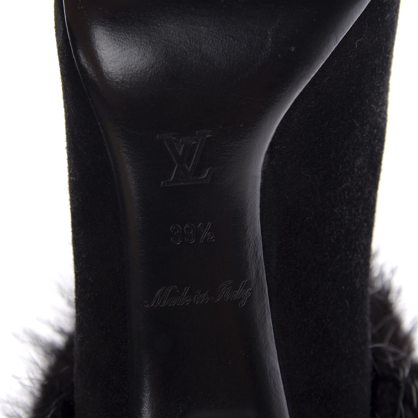 Suede Beaver Fur Glam Ankle Boots 39.5 Black