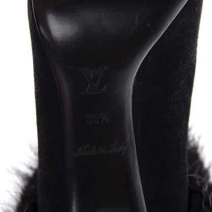 Louis Vuitton Suede Beaver Fur Glam Ankle Boots 39.5 Black 7 of 7