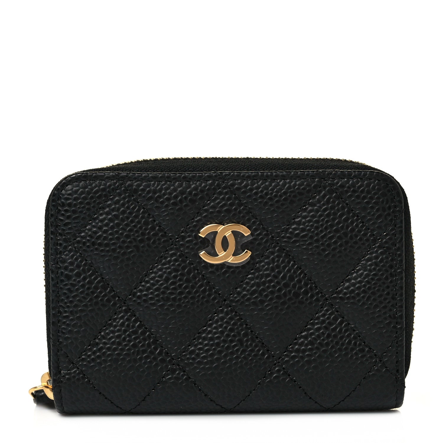 Chanel Caviar Quilted Zip Coin Purse Black 1 of 10