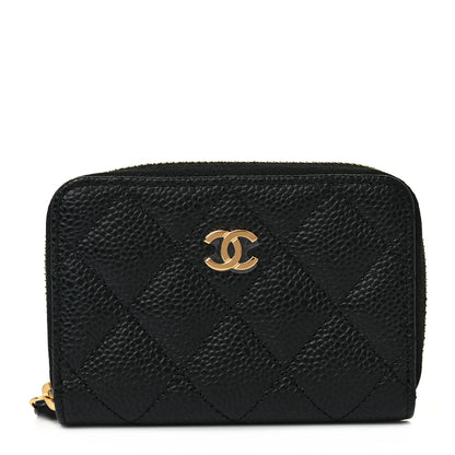 Chanel Caviar Quilted Zip Coin Purse Black 1 of 10