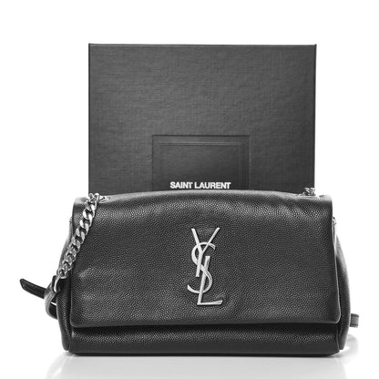 Saint Laurent Grain De Poudre Toy West Hollywood Monogram Fold-Over Bag Black 8 of 8
