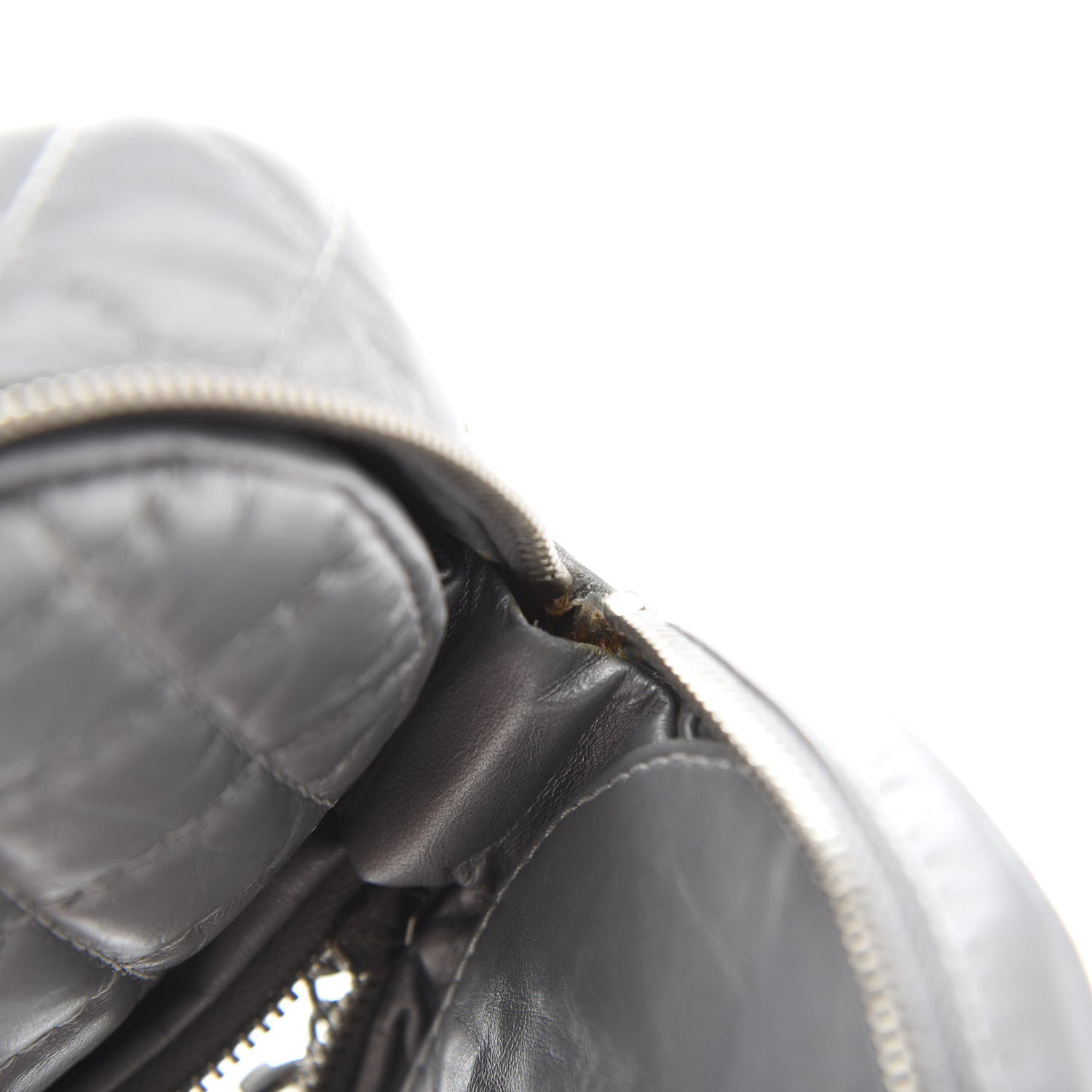 Chanel Metallic Aged Calfskin Quilted Round Bag Silver 9 of 12