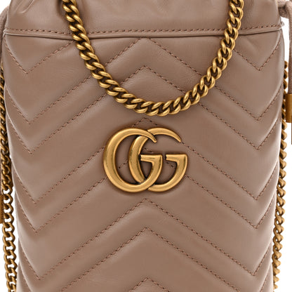 Gucci Calfskin Matelasse Mini GG Marmont 2.0 Bucket Bag Porcelain Rose 8 of 10