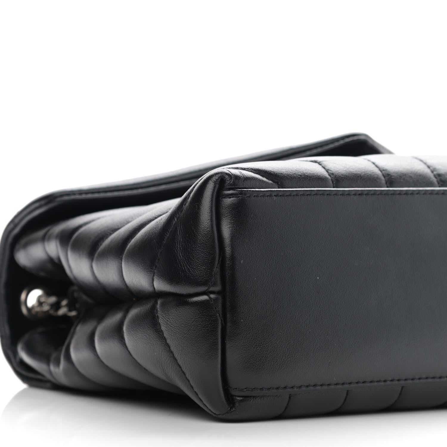 Saint Laurent Calfskin Y Quilted Monogram Small Loulou Chain Satchel Black 12 of 13