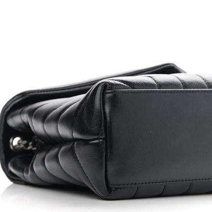Saint Laurent Calfskin Y Quilted Monogram Small Loulou Chain Satchel Black 12 of 13