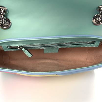 Gucci Calfskin Matelasse Diagonal Small GG Marmont Shoulder Bag Multicolor Pastel 5 of 10