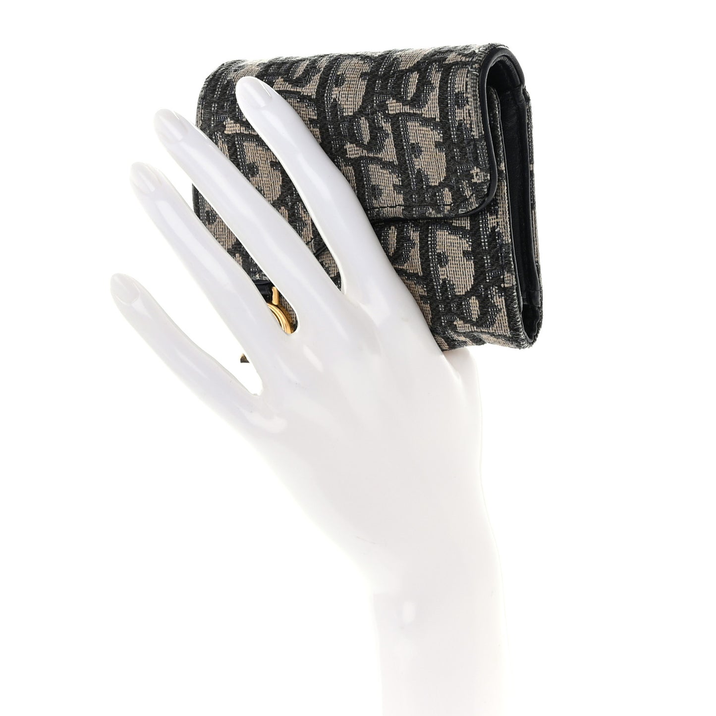 Oblique Saddle Lotus Wallet Blue